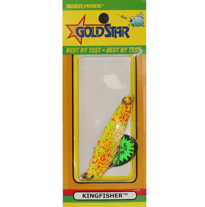 Gold Star Kingfisher 3 "Lite" Spoon 939 - Glow/Flame Spatter Back ( AKA Scrambled Eggs)