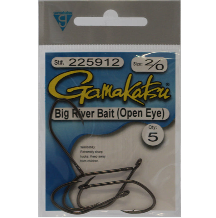 Gamakatsu Big River Bait Open Eye (Siwash) Hook - Size 2/0