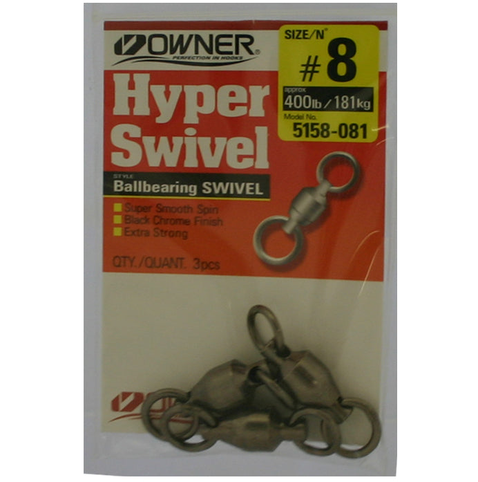 Owner Hyper Ball Bearing Swivel #8 (3 pack)