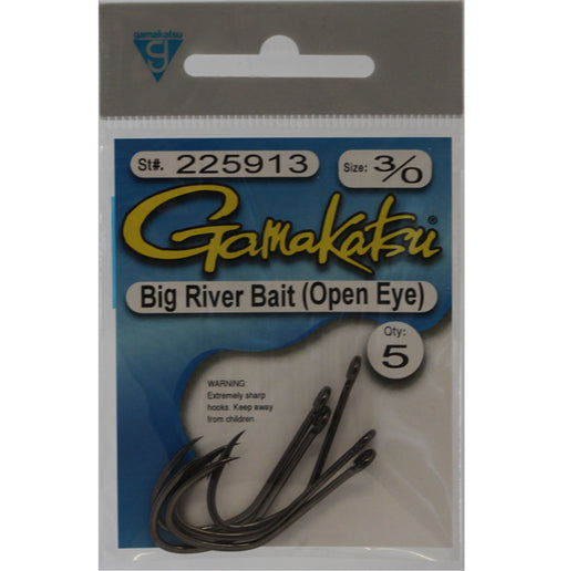 Gamakatsu Big River Bait Open Eye (Siwash) Hook - Size 3/0