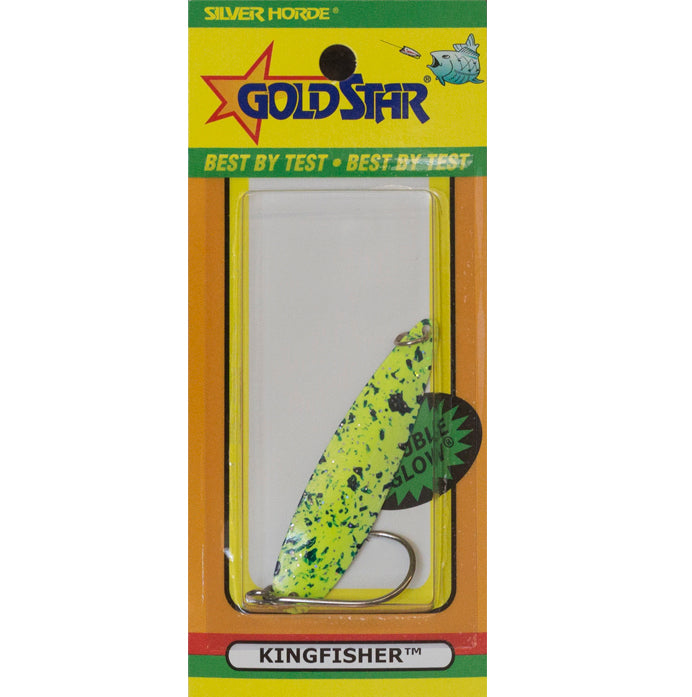 Gold Star Kingfisher 3 "Lite" Spoon 940 - Glow/Chartreuse Spatter Back (AKA Swede's Awesome)