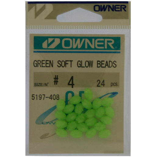 Owner Soft "Glow" Beads Green Beads Size 4
