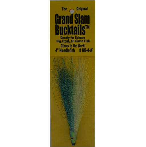 Grand Slam Bucktails 4" Needlefish Blue/White Glow