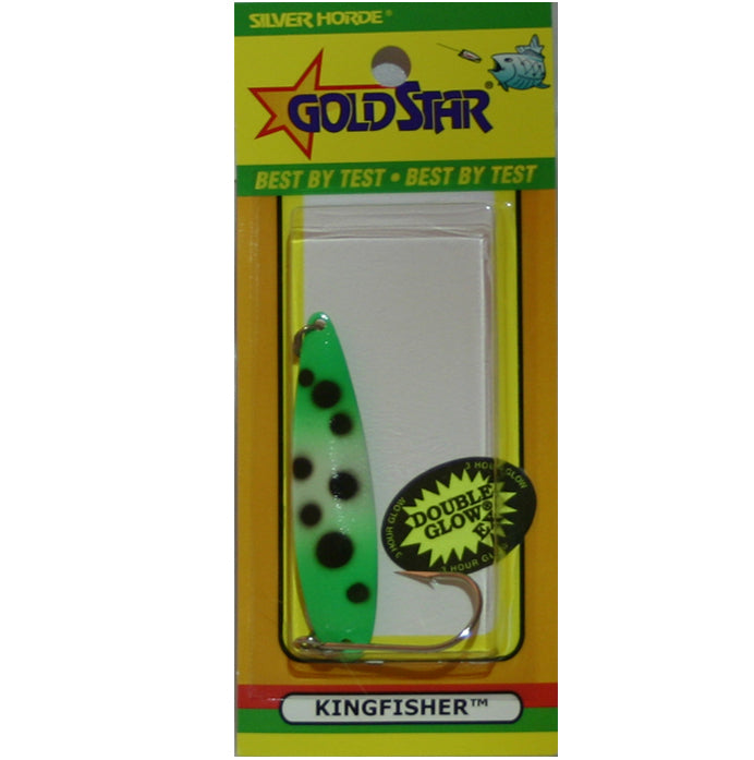 Silver Horde Kingfisher Lite Spoon #3.5 - UV Green Edge Irish Cream Salmon Fishing Lure