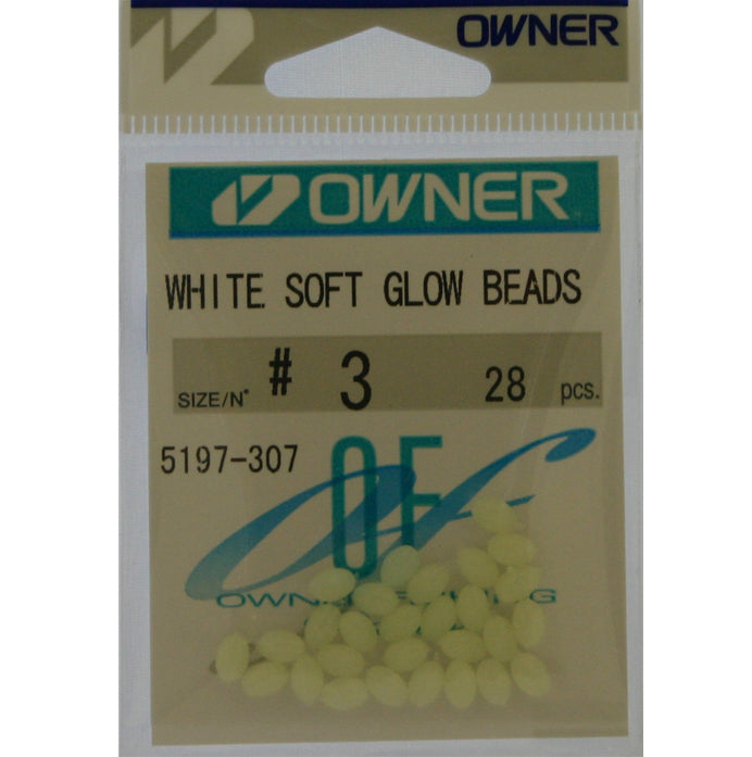 Owner Soft "Glow" Beads White Beads Size 3
