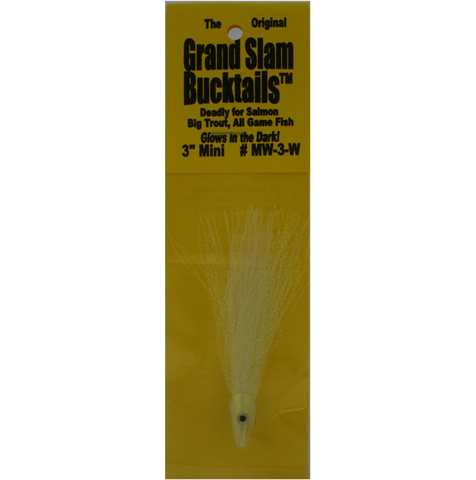 Grand Slam Bucktails 3" Mini Glow White