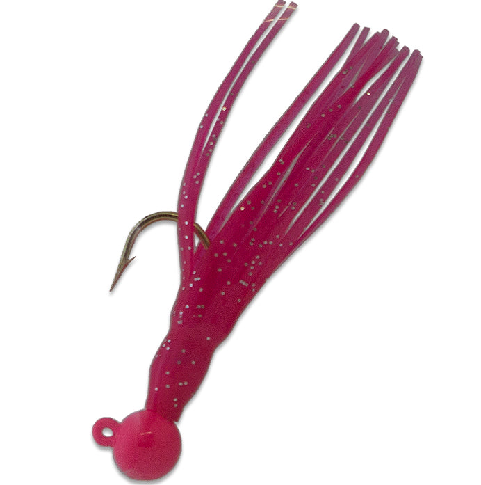 Humpy Jig with Pink Head Hot Pink Squid Skirt (1/4 oz.) — Ted's Sports  Center