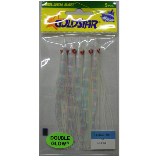 Silver Horde Needlefish NGL161R 3.5 inch, Double Glow (5 pack)