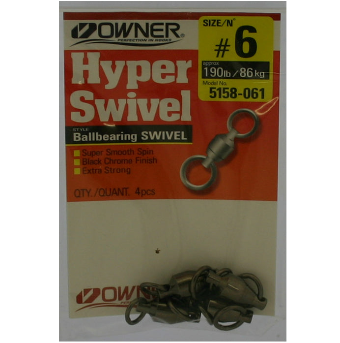 Owner Hyper Ball Bearing Swivel #6 (4 pack)