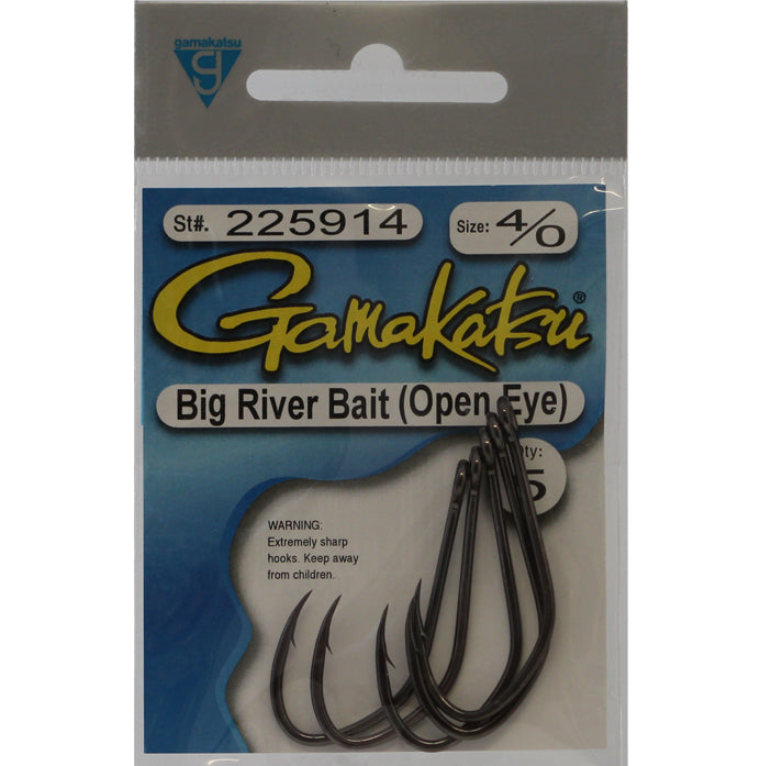 Gamakatsu Big River Bait Open Eye (Siwash) Hook - Size 4/0